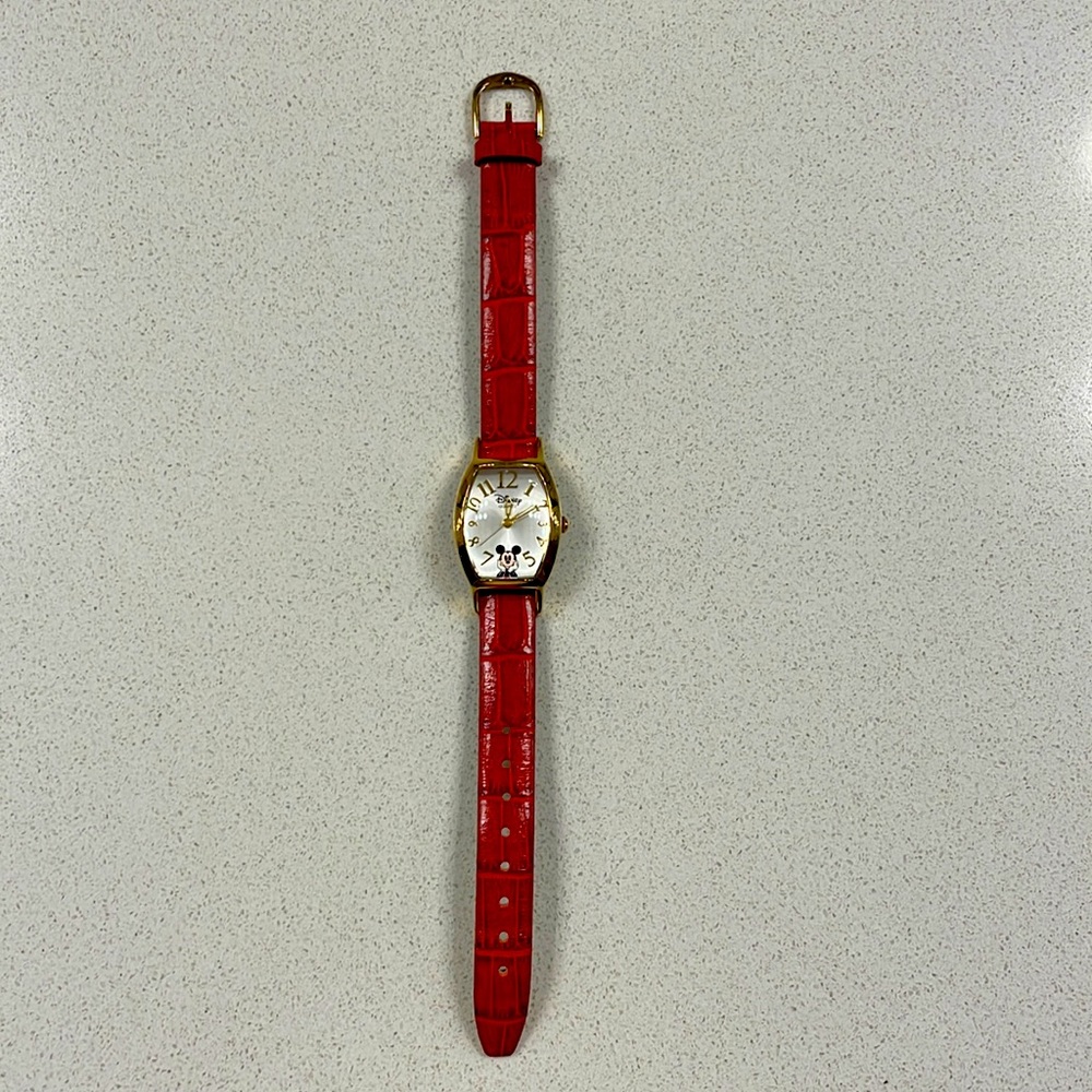 Disney Time Works Watch, includes 3 genuine leather watch bands.